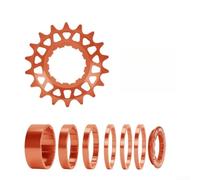 Caswynlife Kit de conversion de vélo à vitesse unique 16T 18T, entretoise de roue libre en alliage d'aluminium 7075 avec anneau de verrouillage (orange - 18T)