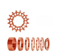 Caswynlife Kit de conversion de vélo à vitesse unique 16T 18T, pour moyeu libre fileté, entretoise de roue libre légère en alliage d'aluminium 7075 avec anneau de verrouillage, noir (orange - 16T)