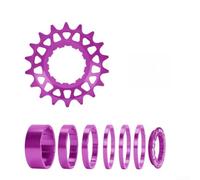 Caswynlife Kit de conversion de vélo à vitesse unique 16T 18T, pour moyeu libre fileté, entretoise de roue libre légère en alliage d'aluminium 7075 avec anneau de verrouillage, noir (violet-18T)