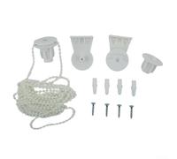 Caswynlife Kit de fixation pour store enrouleur de 25 mm avec supports et chaîne, pièces de rechange à monter soi-même pour stores tubulaires standard de 25 mm, fixation latérale ou frontale, kit de