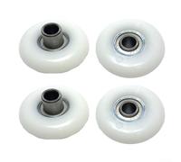 Caswynlife Lot de 4 roues de siège de rameur avec roulements, poulie en plastique haute résistance, 43 mm de diamètre, compatibles avec les rameurs et vélos d'appartement, blanc