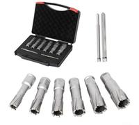 Caswynlife Lot de 6 forets annulaires TCT de 16 à 26 mm pour perceuse magnétique, compatible avec le fer et l'acier inoxydable, ensemble de scie-cloche à noyau creux pour atelier et utilisation