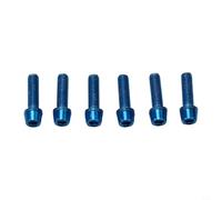 Caswynlife Lot de 6 vis H&lebar M5 x 18 mm pour fixation de vélo de route, VTT, fixations en acier pour levier de frein porte-bouteille, bleu