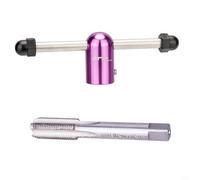 Caswynlife Outil de réparation de filetage de manivelle de vélo, kit de robinet de 2,4 cm pour bras de manivelle gauche et droit, ensemble en acier pour restaurer les trous de pédale endommagés pour