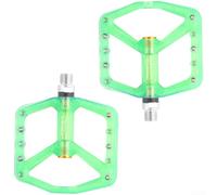 Caswynlife Pédales de vélo à roulement en nylon avec double roulements scellés, large plate-forme antidérapante avec broches en acier, pour VTT et vélo de route (vert 2)