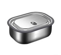 Caswynlife Récipients à goûter en acier inoxydable, anti-fuite, couvercle en silicone, sans odeur, résistant à la rouille, pour les repas scolaires, les voyages, les fruits, les noix (600 ml)