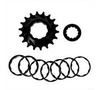 Caswynlife Roue libre à vitesse unique 18T pour moyeux, kit de conversion de vélo en alliage d'aluminium 7075 avec entretoises et anneau de verrouillage, volant d'inertie anodisé léger pour vélo