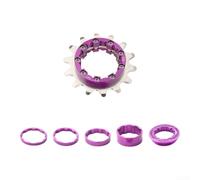 Caswynlife Roue libre à vitesse unique en alliage usiné CNC, pignon arrière léger, composant violet pour VTT, route et moto tout-terrain (14T)