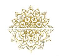 Caswynlife Stickers muraux en vinyle Mandala Lotus Ramadan Eid Mubarak Décoration d'intérieur pour salon, chambre à coucher, porte en verre, art mural créatif Zen Fleur Art mural