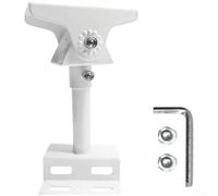 Caswynlife Support de panneau solaire robuste et réglable - Rotation à 360 degrés - Support en acier Q235 pour caméra de surveillance Hikvision - Blanc télescopique - 145-190 mm - Poteau mural
