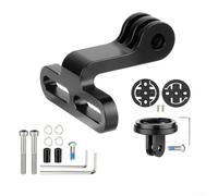 Caswynlife Support de potence pour ordinateur de vélo, support GPS en alliage d'aluminium avec extension de support de phare avant pour Garmin, interface à vis M5 espacement de 8,5 à 37 mm