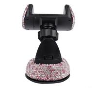 Caswynlife Support de téléphone de voiture pour tableau de bord avec strass, accessoire intérieur rose bling pour femmes et filles, support réglable pour grille d'aération compatible avec la plupart
