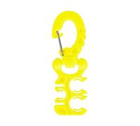 Caswynlife Support de tuyau de plongée avec 3 trous à dégagement rapide, pour bandoulière, régulateur de deuxième étage sécurisé et jauge, pince en plastique rotative à 360° (jaune)