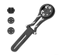 Caswynlife Support d'ordinateur de vélo compatible avec Garmin-Cateye pour Bryton, extension de tige réglable en aluminium pour GPS de VTT et vélo de route (noir)