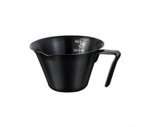 Caswynlife Tasse à expresso en acier avec poignée étendue et bec en V et gravure à double échelle, lecture précise de l'once liquide et du millilitre (noir A)