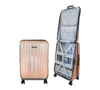 CASYRO Valise à ouverture grand-angle, valise debout, valise-armoire, valise rigide à roulettes, valise de voyage utilisable comme garde-robe, valise à roulettes à 4 roues, 120 l, L, L