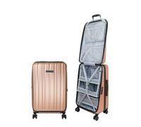 CASYRO Valise à roulettes à rabat rigide utilisable comme armoire, valise à roulettes avec 4 roulettes, valise d'armoire, 80 l, taille M, Or rose, 70.5 x 42 x 28 cm, Valise rigide rabattable avec 4