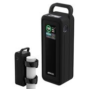 CaSZLUTION Coque de protection en silicone pour Anker Prime Power Bank 27,650 mAh 250 W - Portable avec poignée et sangle auto-agrippante, design antidérapant et résistant aux chocs (noir)