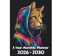 Cat 5 Year Monthly Planner: Large 60 Month Sunday to Saturday Calendar | Gift For People Who Love Kittens, Pet Lovers | Ideal for Professionals, Students, and Busy Individuals | 8.5 x 11 Inches | v1