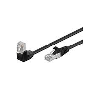 CAT 5e Câble de Liaison 1x 90° Coudé, F/UTP, Noir, 1 m Longueur