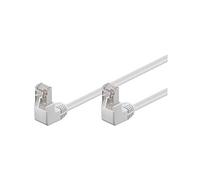 CAT 5e Câble de Liaison 2x 90° Coudés, F/UTP, Blanc, 0.5 m Longueur