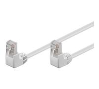 Cat 5e Câble Patch 2x 90° Coudé, F/utp, Blanc, 3 M, Conducteur En Aluminium Plaqué Cuivre (cca), 2x Prise Rj45 90° (8p8c). Longueur De Câble 3 M