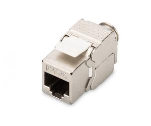 CAT 5e Keystone Jack, shielded Class D, RJ45 to LSA, tool free connection