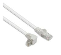 Cat 5e RJ45 Angled Ethernet Cable - 1 Gigabit Speed Gold Connector, Ideal for ADSL Networks, Optical Internet Computers, Gaming, Game Consoles (3 m) ¿ White