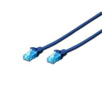 DIGITUS Professional - Cordon de raccordement - RJ-45 (M) pour RJ-45 (M) - 25 cm - UTP - CAT 5e - démarré, sans crochet - bleu