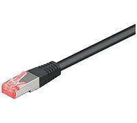 CAT 6 Câble de Liaison, S/FTP (PiMF), Noir, 0.5m Longueur de Câble