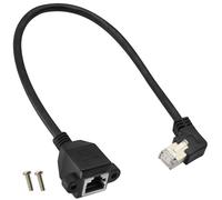 Cat 6 Câble Ethernet 90 Degrés Angle De Pliage Droite Rj45 Mâle À Femelle Connecteur Réseau Ethernet Blindé Vis Câble D'Extension Montage Sur Panneau Pour Routeur, Modem (30 Cm/1Ft[Cable07108]