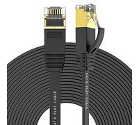 Cat 6 Câble Ethernet Plat 45,7 m Noir - Computer câble LAN - Long Câbles de raccordement avec câble Clips et Sangles