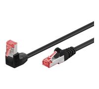 Cat 6 Câble Patch 1x 90° Coudé, S/ftp (pimf), Noir, 10 M, Conducteur En Cuivre (cu), Gaine De Câble Sans Halogène (lszh), Taquet D'Arrêt En Haut. Longueur De Câble 10 M