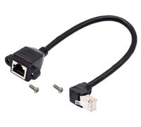 Cat 6 Ethernet 90 Degrés Up(Vers Le Haut) Angle Rj45 Mâle À Femelle Connecteur Réseau Ethernet Blindé Vis Câble D'Extension Pour Montage Sur Panneau Pour Routeur, Modem(30Cm/1Pied-[SHU07111]