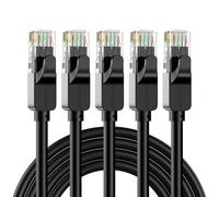 Cat 6 Ethernet Cable 0.5 m 5 Pieces High Speed Internet Cable 10Gbps RJ45 Lan Patch Cord Black Long Ethernet Cable for Gaming,Computer,TV,Router,Modem,Terminal Block