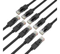 Cat 6 Ethernet Cable 1 m 10 Pieces High Speed Internet Cable 10Gbps RJ45 Lan Patch Cord Black Long Ethernet Cable for Gaming,Computer,TV,Router,Modem,Terminal Block