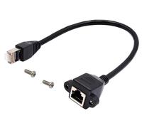 Cat 6 Ethernet Réseau Câble RJ45 Mâle à Femelle Connecteur Réseau Ethernet Blindé Vis Extension Câble de Montage sur Panneau Câble pour Routeur, Modem. (0.3M/1ft)