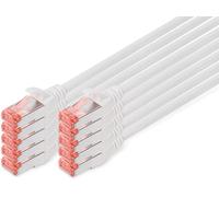 Cat 6 LAN Cable - 2 m - 10 pieces - RJ45 Network Cable - S/FTP Shielded - Compatible Cat 6A & Cat 7 - Grey