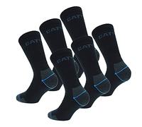 CAT 6 Paires de chaussettes CATERPILLAR de sécurité au travail pour hommes, Coolmax, double renfort sur la pointe et le talon, Coton d'excellente qualité et fibre de lycra (Noir, 39-42)