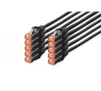 CAT 6 S-FTP patch cord, Cu, LSZH AWG 27/7, length 5 m, 10 pieces, color black