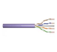 DIGITUS 100 m Cat 6 Câble réseau - U-UTP Simplex - BauPVO Eca - LSZH Sans halogène - 250 MHz Cuivre AWG 23/1 - Compatible PoE+ - Câble LAN Câble de pose Ethernet - Violet