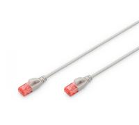 Digitus Câble réseau Cat6 Slim 1 m RJ45 UTP non blindé Compatible Cat-6A Gris
