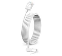 Cat 6 Ultra Thin Ethernet Cable with 90° Down Angle 2m, Flexible and Thin RJ45 Cat 6a Gigabit LAN Cord for PC, Router, PS4/5 (White)