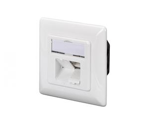CAT 6 wall outlet, shielded, 2x RJ45 8P8C, LSA, pure white, flush mount