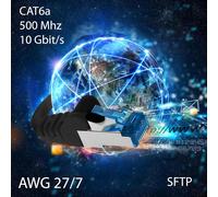 CAT-6a Ethernet Network Cable 0.25m (5 Pack)-RJ-45 SFTP 10GB/s-Grey