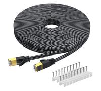 Cat 7 Câble Ethernet 30M, Câble Réseau Gigabit Ethernet Cat7 À Haut Débit 10Gbp/600Mhz, Câble Lan Plat Tressé Rj45 Câble De Patch Blindé Avec Serre-Câbles Pour Xbox Ps Pc Laptop Ro[ZHUJ4527]