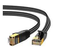 Cat 7 Ethernet Cable 1m, High Speed Gigabit Ethernet Cat7 Network Cable, Flat Braided LAN Cable Rj45 Shielded Patch Cable for Xbox PS3 PS4 PC Laptop TV Router