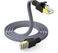 Cat 7 Ethernet Cable, High Speed RJ45 Cable 10Gbps 600MHz Network Cable Flat Nylon Internet Cable STP LAN Cable Compatible with Router Modem Switch TV Box PC PS4/PS5 Game Consoles (1 m)