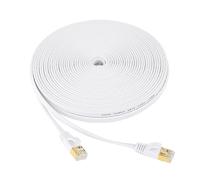 Cat 7 Flat Ethernet Cable, 10m Network Cable with RJ45 Plated, 10Gbps 600MHz 8P8C High Speed LAN Network Cable, Compatible with Cat6/Cat5 und for Router, Switch Modem, TV Box, Laptop