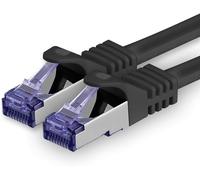Cat.7 Network Cable 0.5m-Black-1 piece Cat7 Ethernet Cable PoE Lan 10Gb s S-FTP PIMF Patch Set Cat 7 Raw Cable with Rj 45 Cat.6a Connector